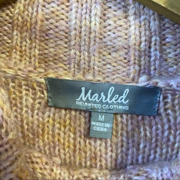 Marled by Reunited Pullover Knit Sweater Turtleneck Rose Gold Women's Medium - Picture 3 of 6